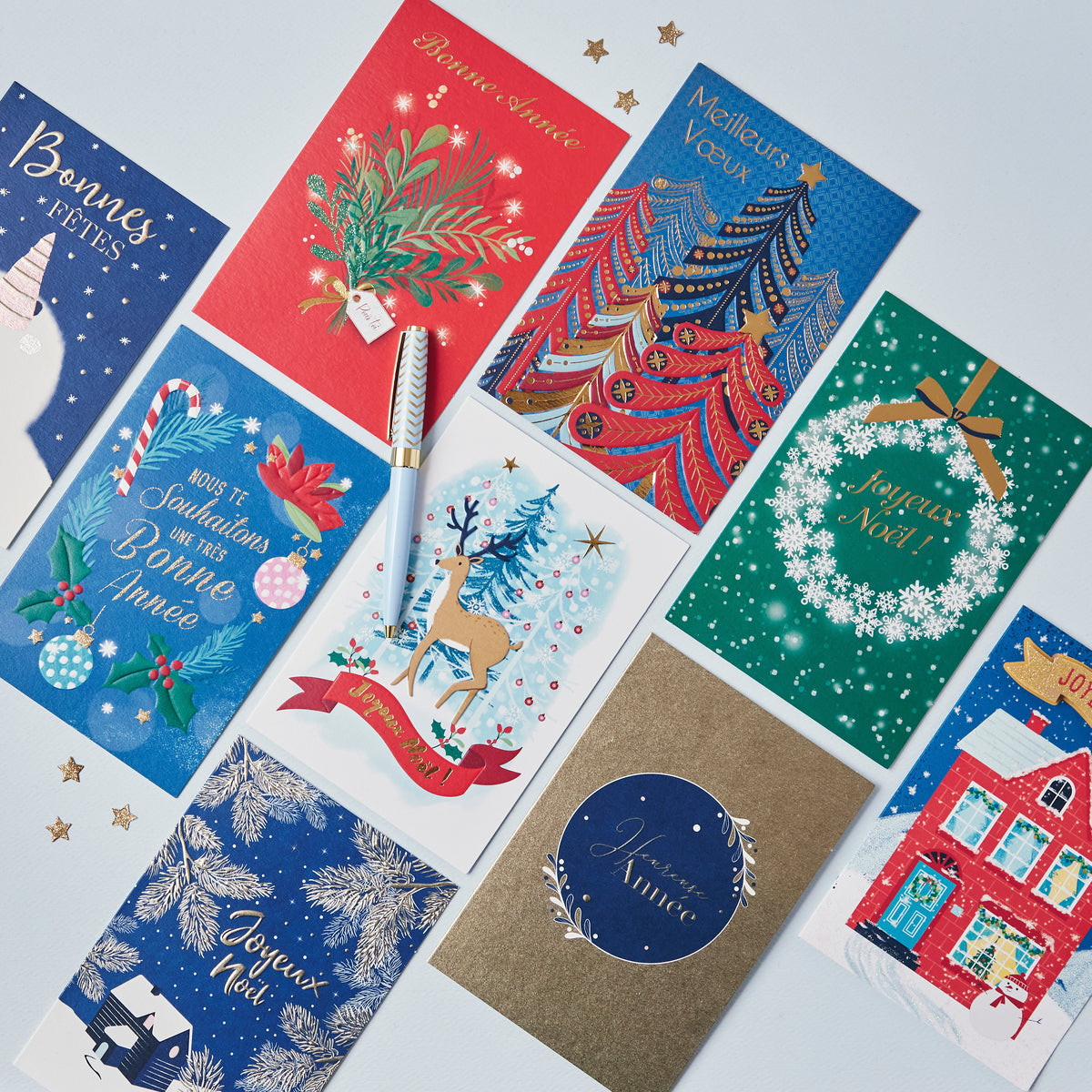 Carte de voeux avec enveloppe - lot de 24 cartes Douces et belles fête –  Draeger Paris