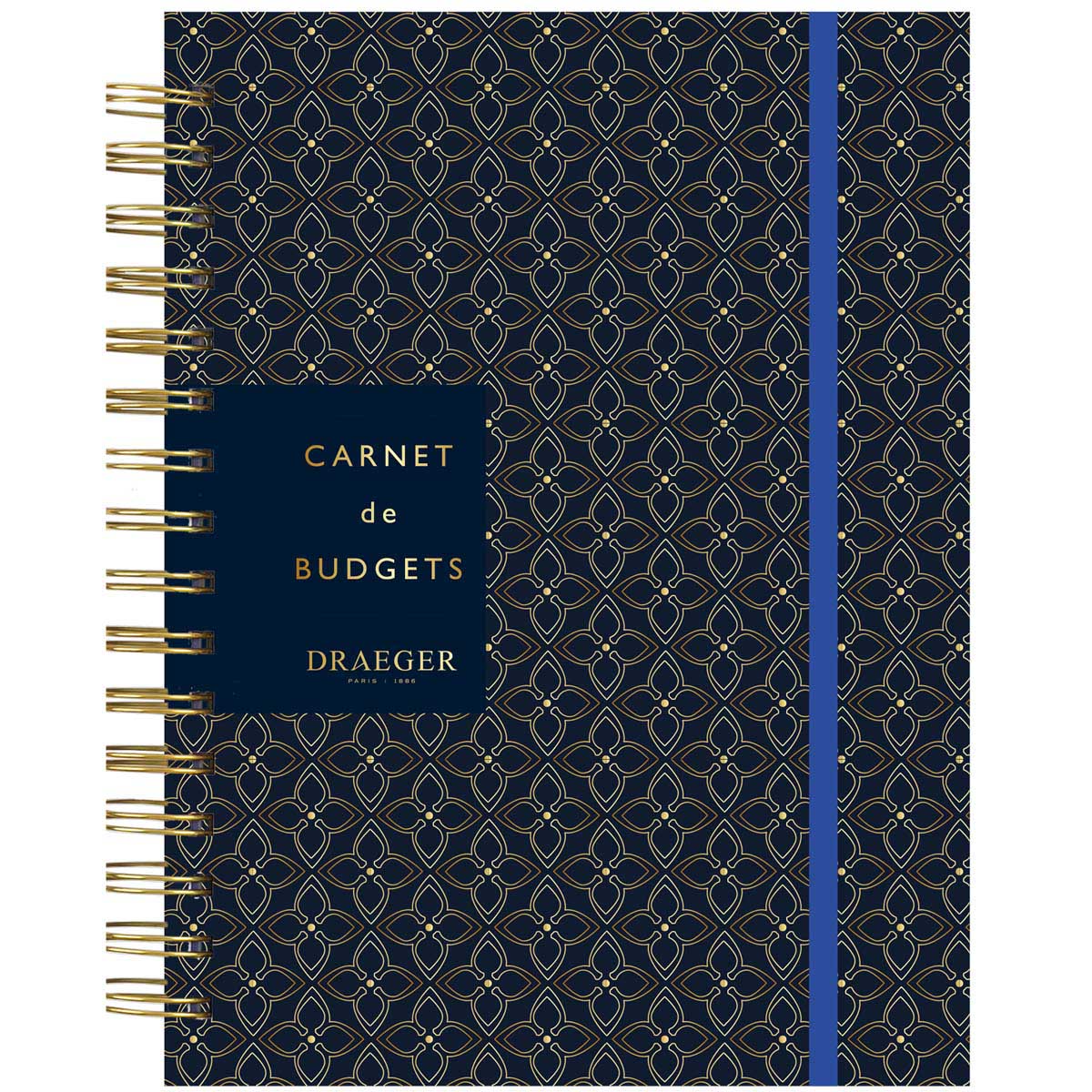 Carnet budget à spirales A5 - 192 pages - Bleu marine – Draeger Paris