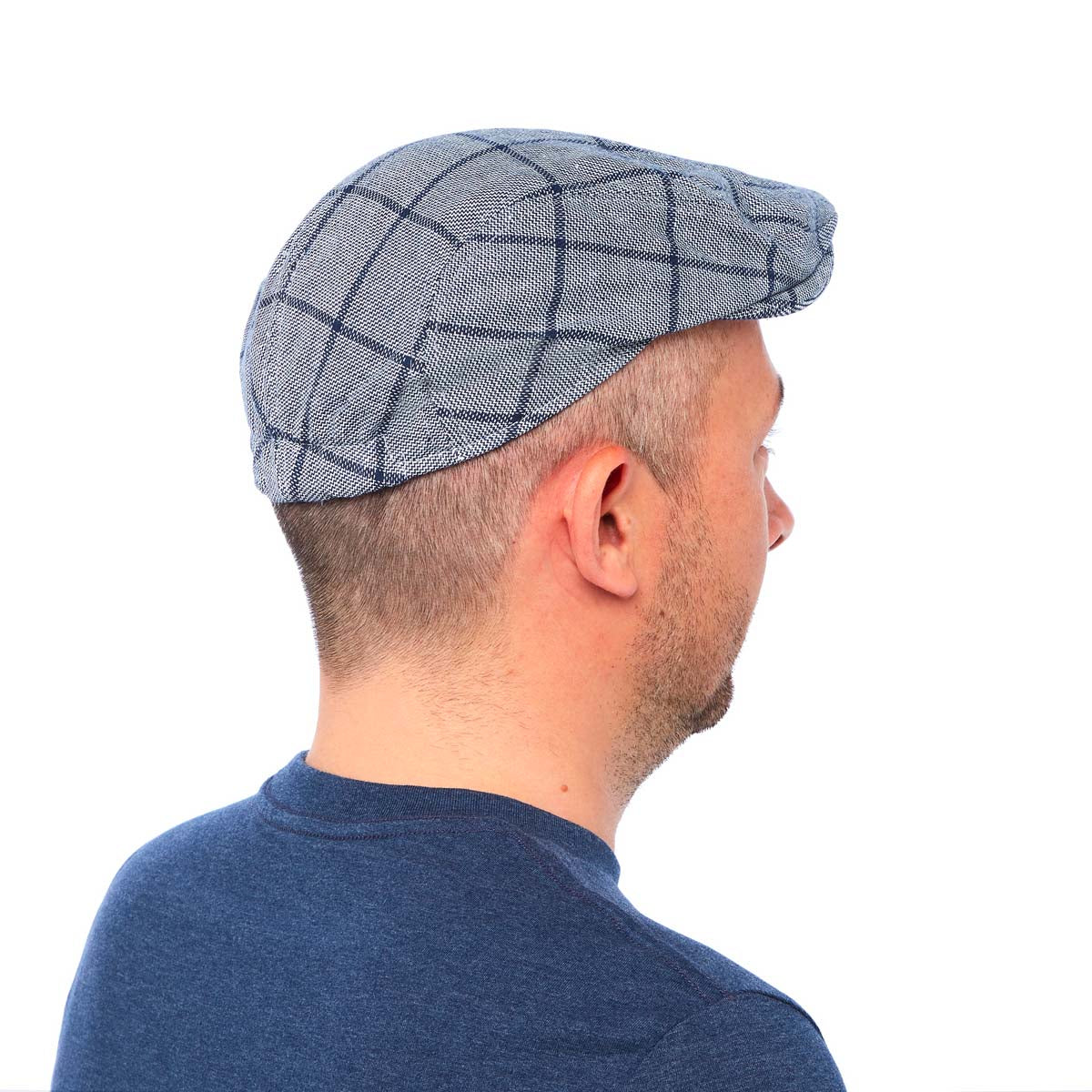 Casquette plate à carreaux - Bleue - Homme - Taille unique - Draeger