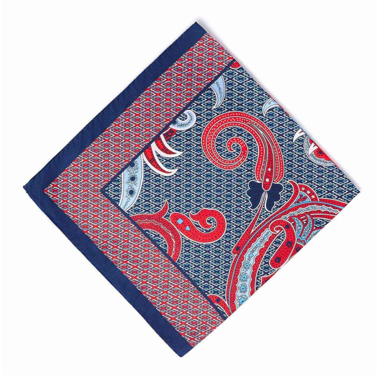 Bandana en soie motif paisley - rouge