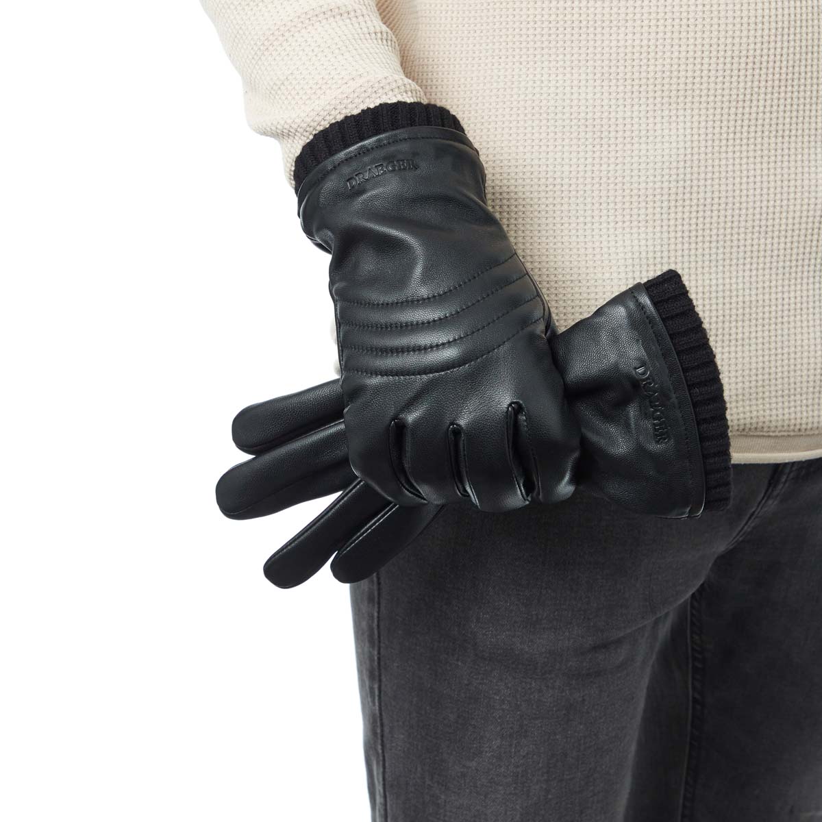 Topstitched men s gloves 100 leather