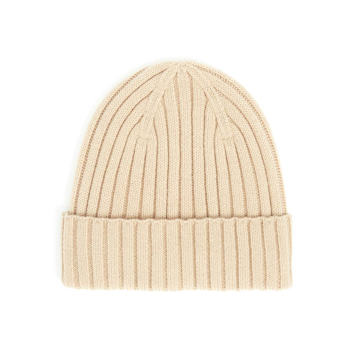 Bonnet Cotelé Uni Beige - Taille unique