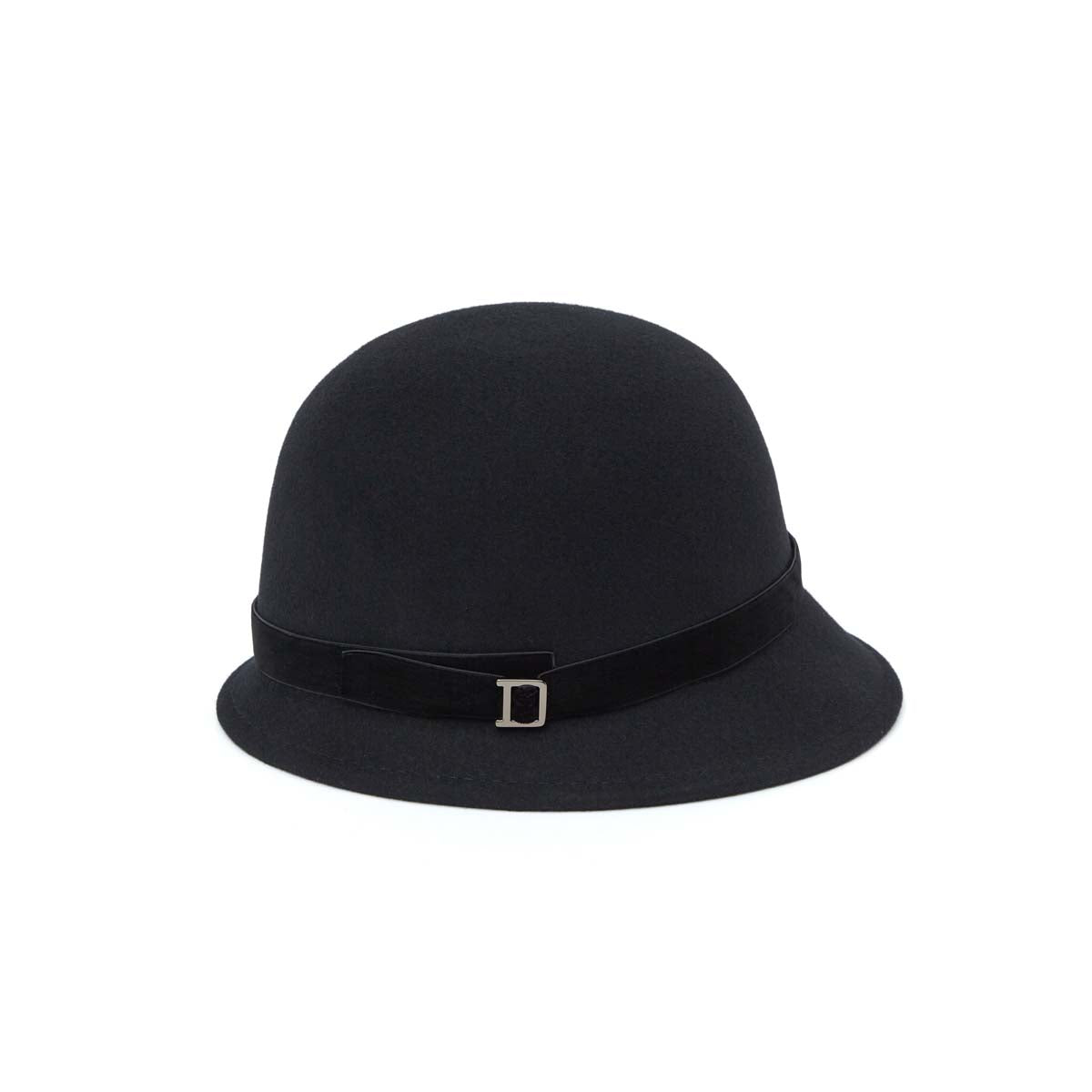 Chapeau en Laine Cloche Feutre Noir