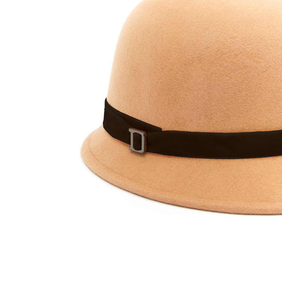 Chapeau en Laine Cloche Feutre Camel