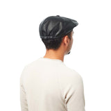 Casquette plate en cuir lisse - Noir