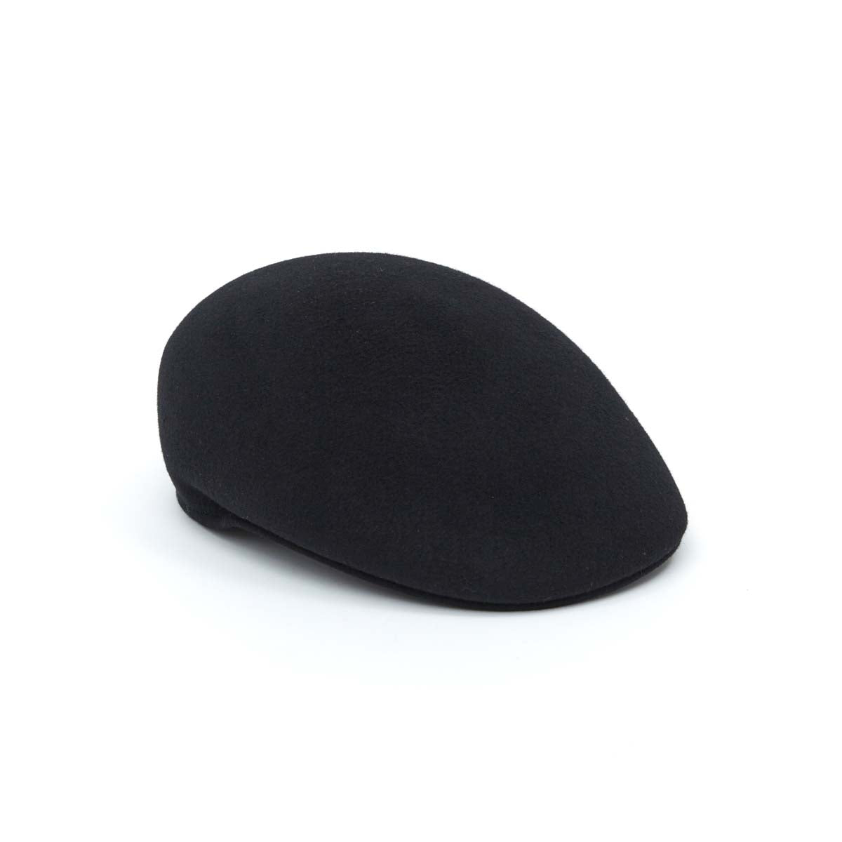 Casquette Bombée en Laine Plate Noir