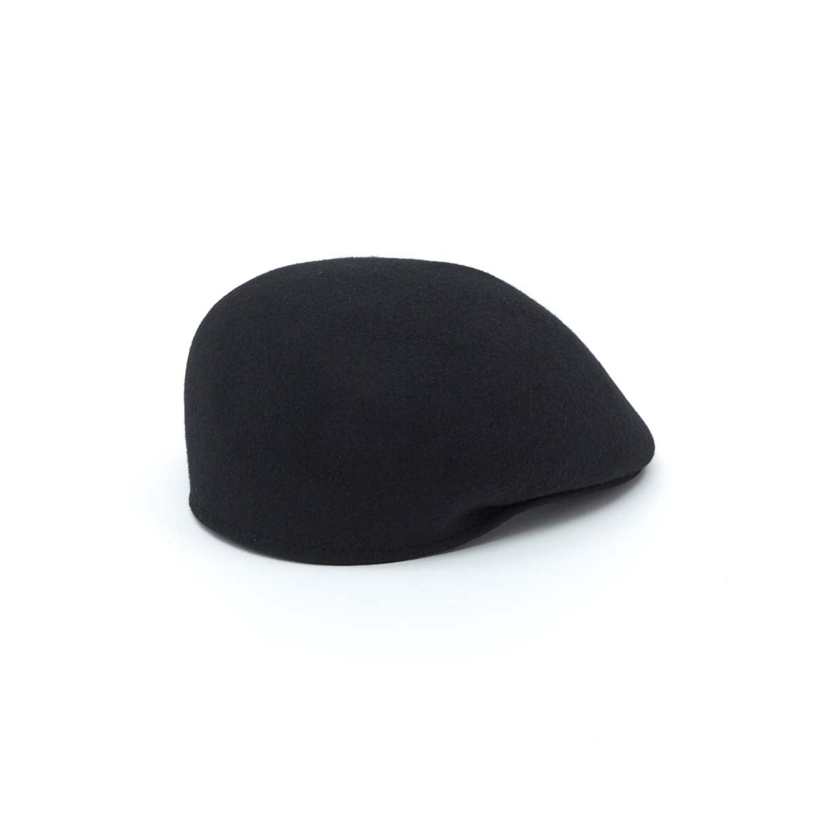 Casquette Bombée en Laine Plate Noir