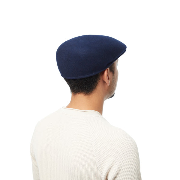 Casquette Bombée en Laine Plate Marine