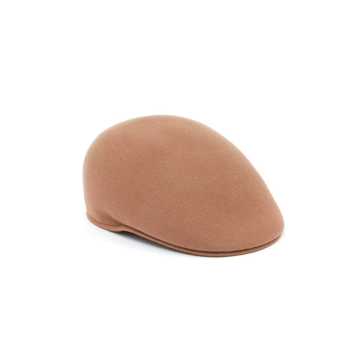 Casquette Bombée en Laine Plate Beige