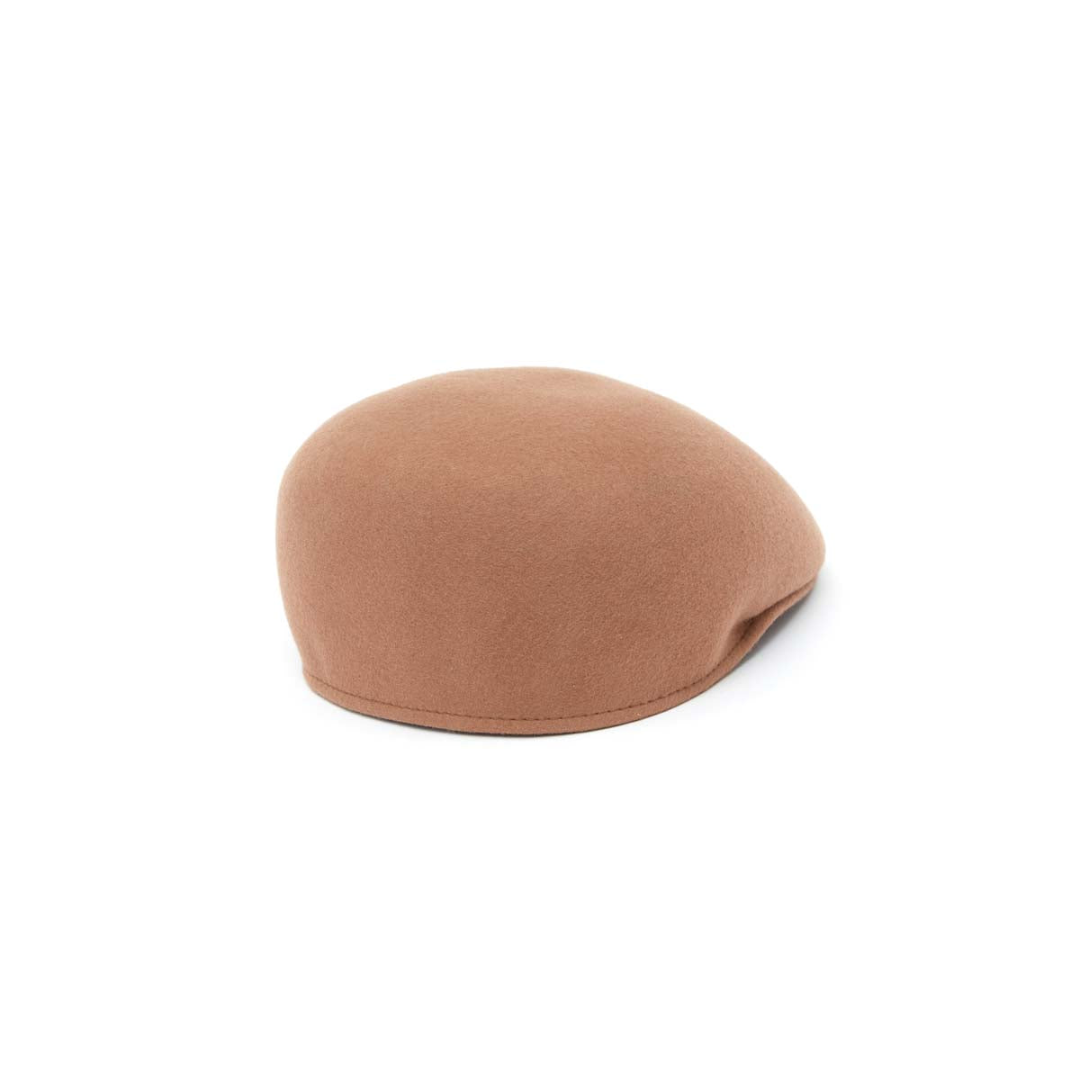 Casquette Bombée en Laine Plate Beige