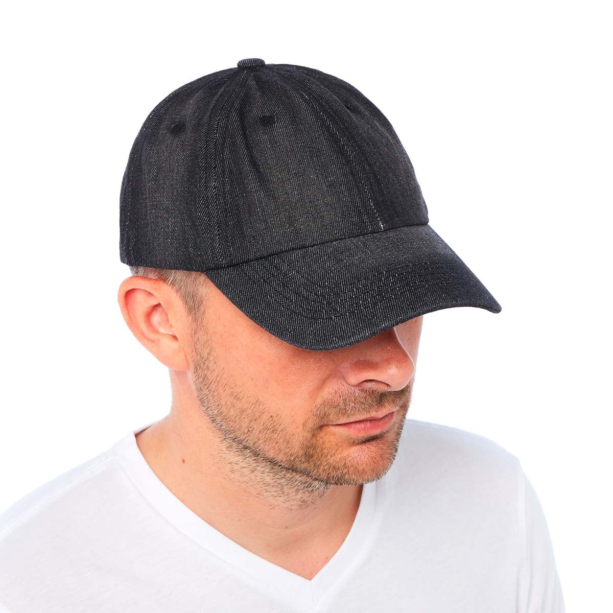 Casquette en 100% coton - Noir - Effet Denim - Unisexe - Anneau réglable - Draeger