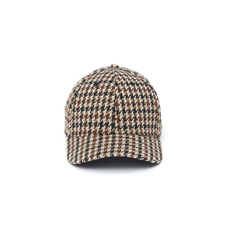 Casquette Pied de Poule Marron - Mixte - Taille Ajustable - 100% coton