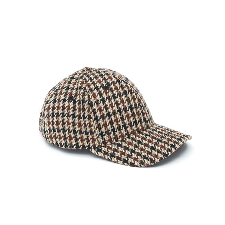 Casquette Pied de Poule Marron - Mixte - Taille Ajustable - 100% coton