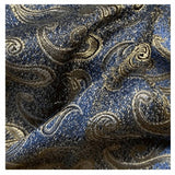 Cravate paisley argent et bleu