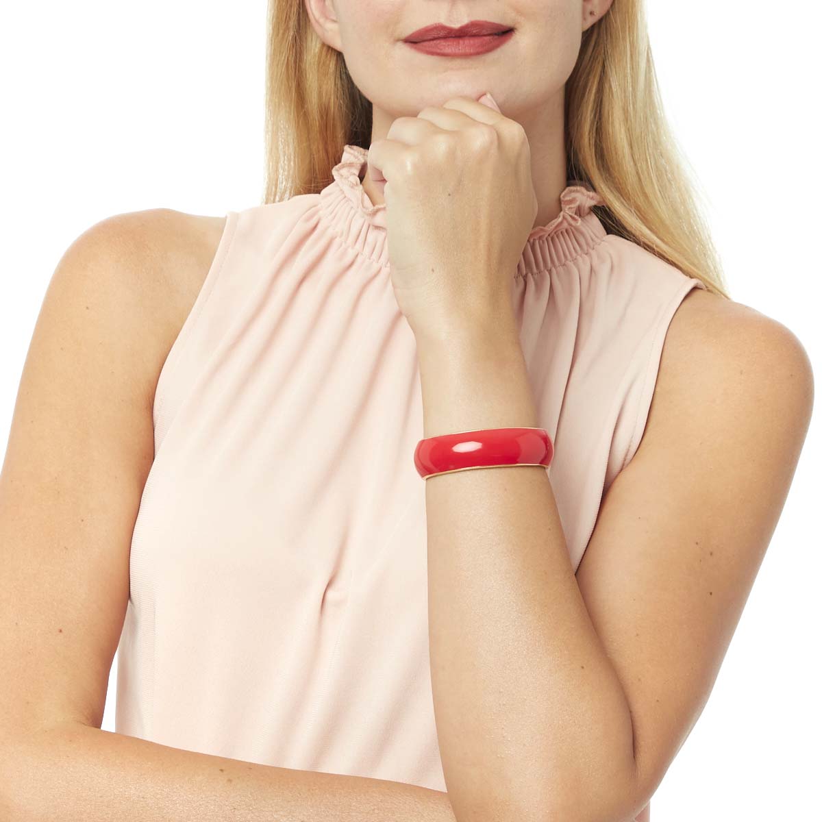 Bracelet Jonc bombé rouge