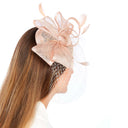 Fascinator à plumes - Uni - Femme - Chapeau de fête de mariage - Taille unique