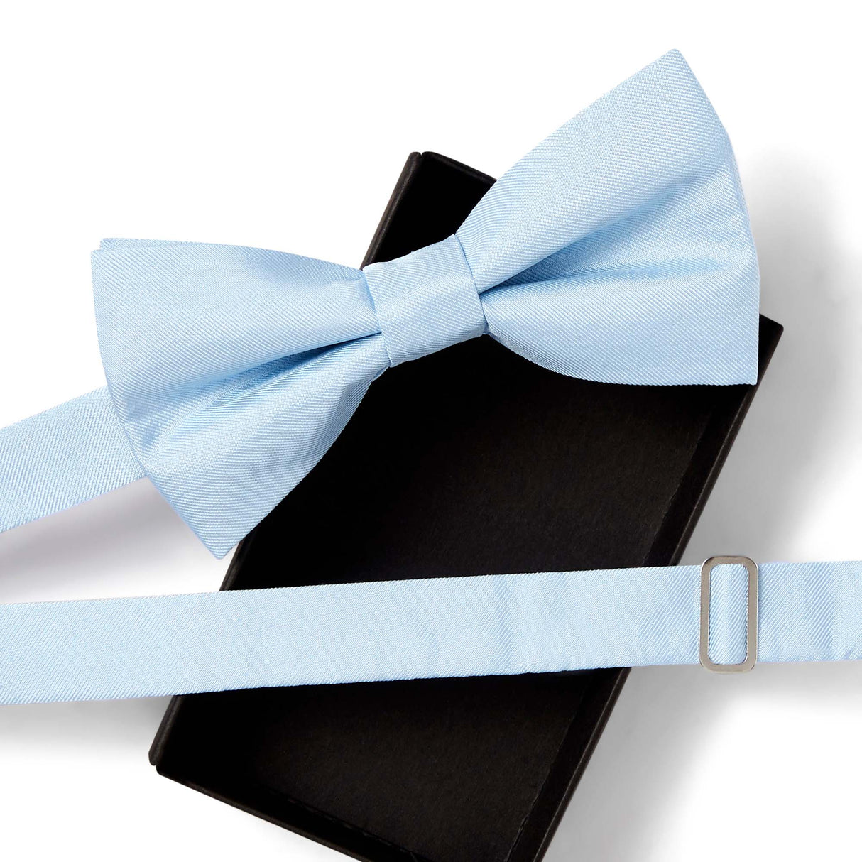 Sky blue twill bow tie