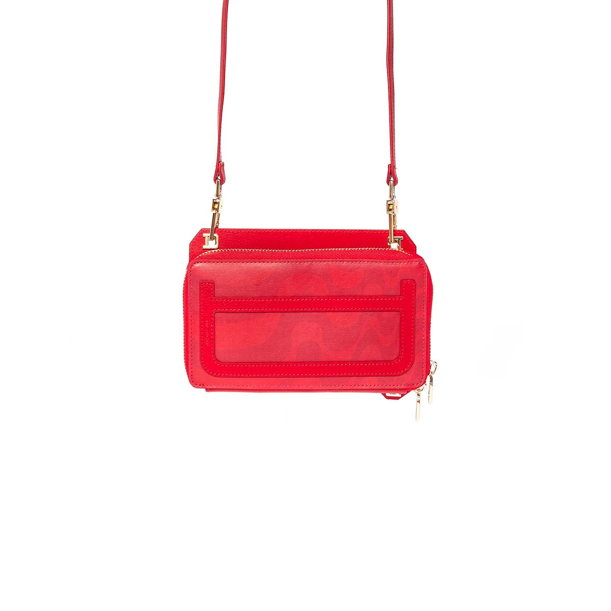 Pochette porte-téléphone - 100% cuir - Rouge - Sangle réglable