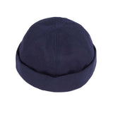 Bonnet docker en 100% coton - Uni Bleu Marine - Homme - Taille unique - Anneau réglable