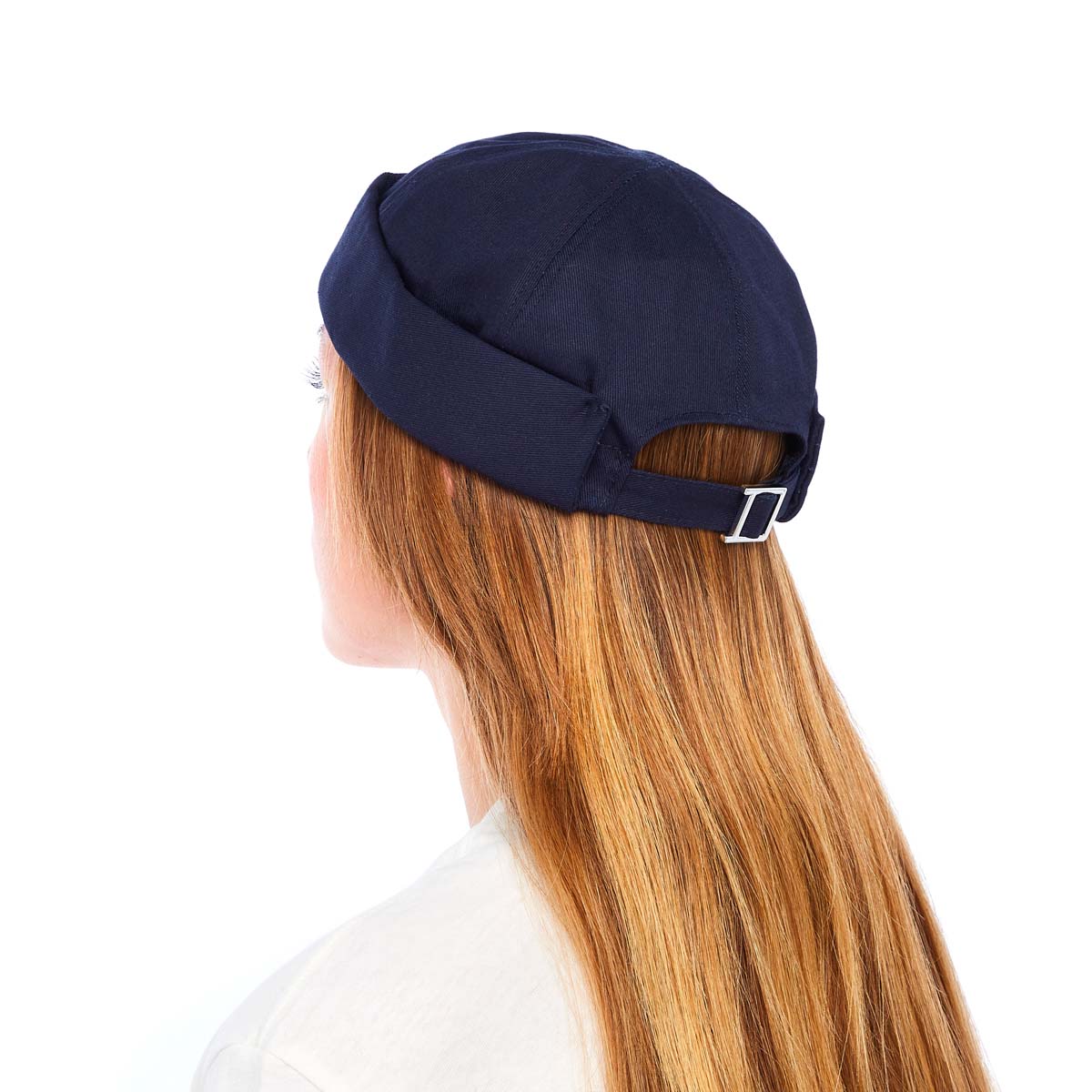 Bonnet docker en 100% coton - Uni Bleu Marine - Homme - Taille unique - Anneau réglable