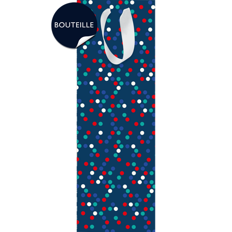 Sac Bouteille de Vin - Bleu en Pois