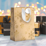 Sac Cadeau Flocons de Neige Kraft - Grand Format