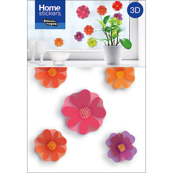 Lot de 2 Stickers muraux Fleurs 3D & City Kids 3D