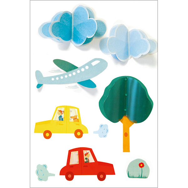 Lot de 2 Stickers muraux Fleurs 3D & City Kids 3D