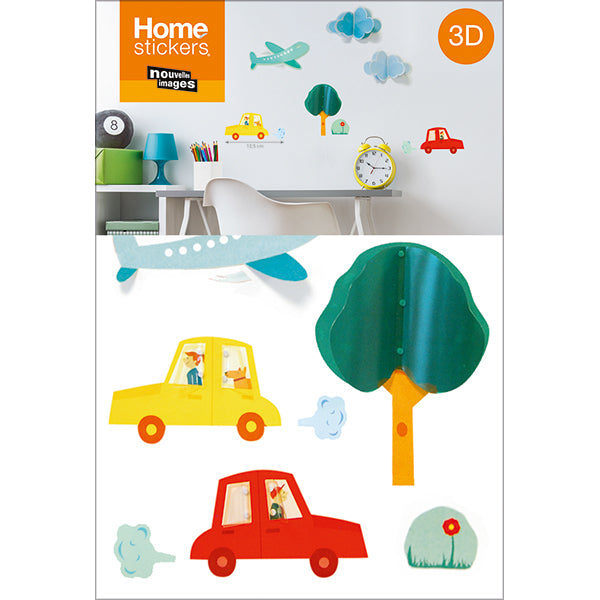 Lot de 2 Stickers muraux Fleurs 3D & City Kids 3D