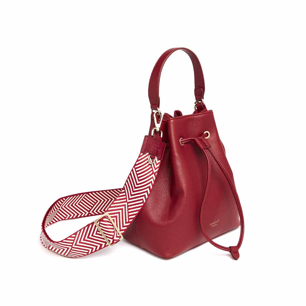 Bandoulière Pour Sac - Motif Chevrons Bordeaux