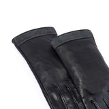 Gants Bi-Matière en Cuir d’Agneau - Noir