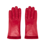 Gants Bi-Matière en Cuir d’Agneau - Rouge