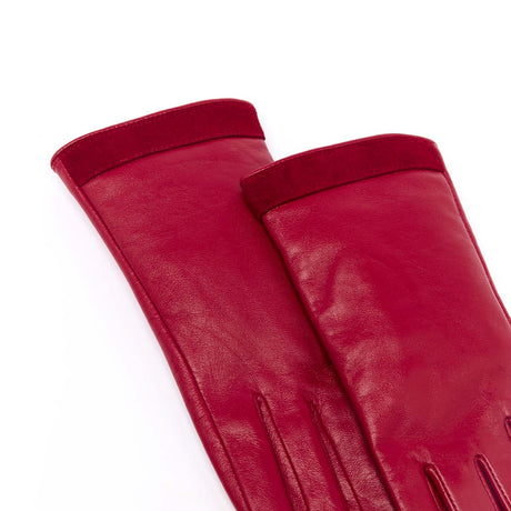 Gants Bi-Matière en Cuir d’Agneau - Rouge