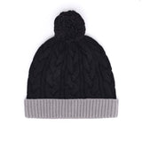 Bonnet Bicolore Avec Pompon en Laine