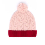 Bonnet Bicolore Avec Pompon en Laine