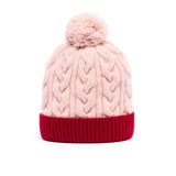 Bonnet Bicolore Avec Pompon en Laine