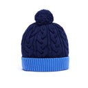 Bonnet Bicolore Avec Pompon en Laine