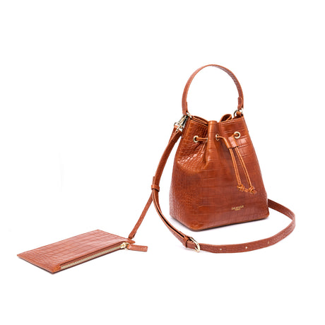 Sac Bourse Anna Croco - Cognac