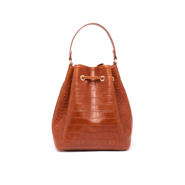 Sac Bourse Anna Croco - Cognac