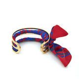 Manchette foulard Rio rouge et bleu foncé