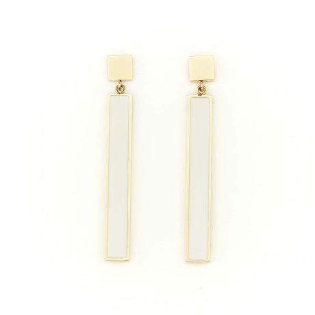 Boucles d'oreilles Cocktail émail beige