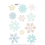 Set of White Landscape Christmas Stickers - Star and Snowballs