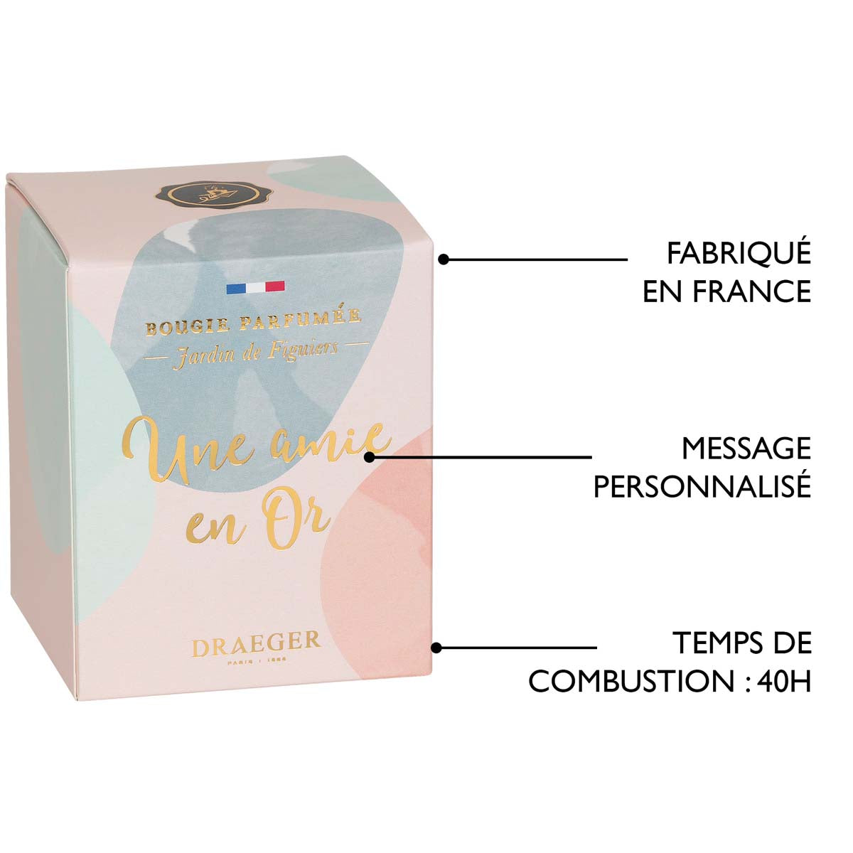 Bougie cadeau - Une amie en or