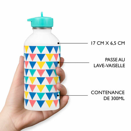 Children's stainless steel bottle - Multicolored triangles