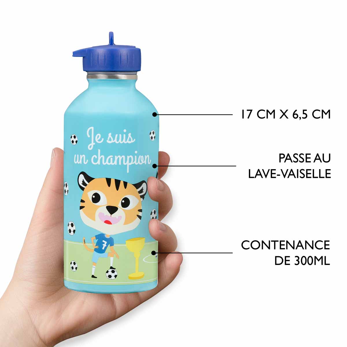 Gourde inox enfant - Je suis un champion