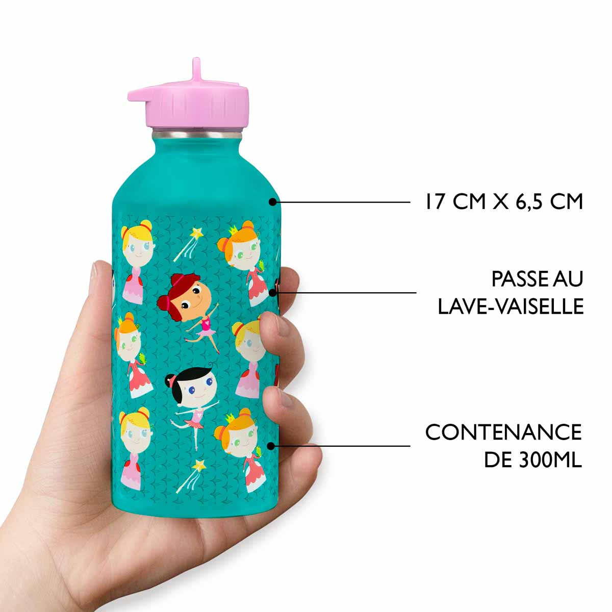 Children's stainless steel bottle - Princesses and Ballerinas