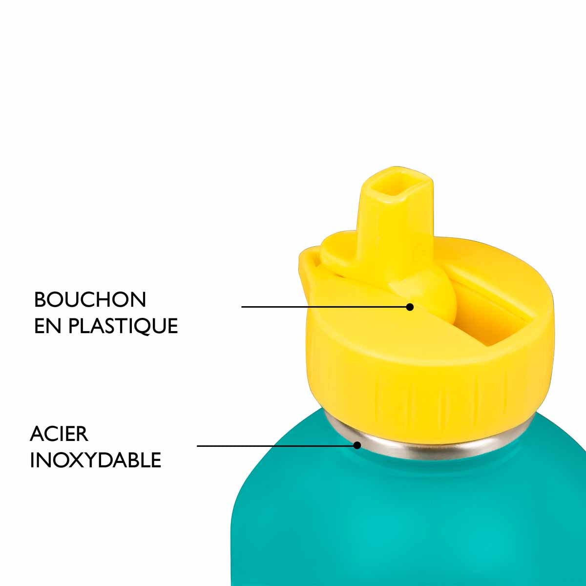 Botella infantil de acero inoxidable - Viva la escuela