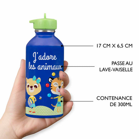 Children's stainless steel bottle - I love animals