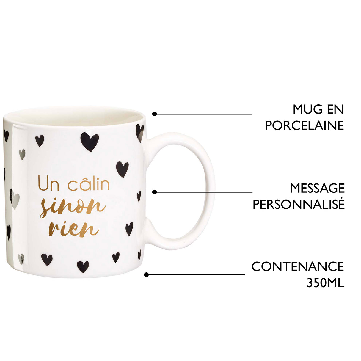 Mug cadeau Un câlin sinon rien