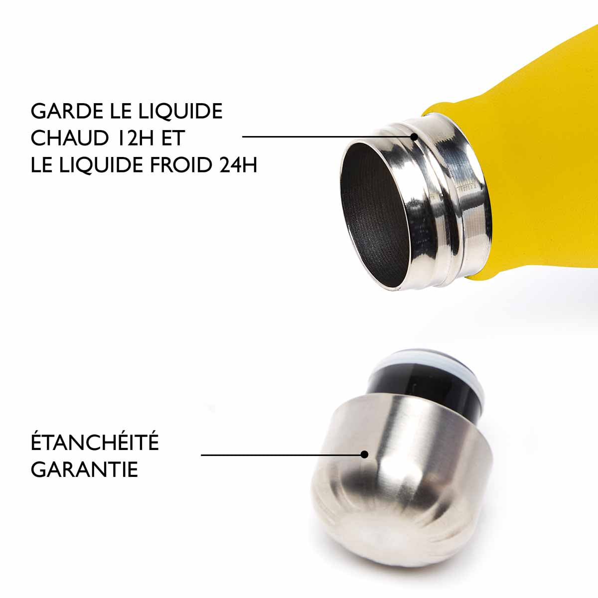 Gourde inox - jaune moutarde